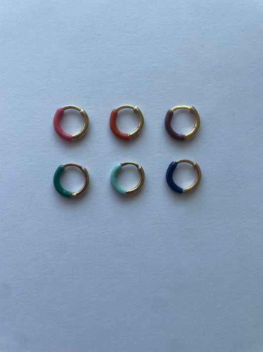 Pendientes mini aro colores