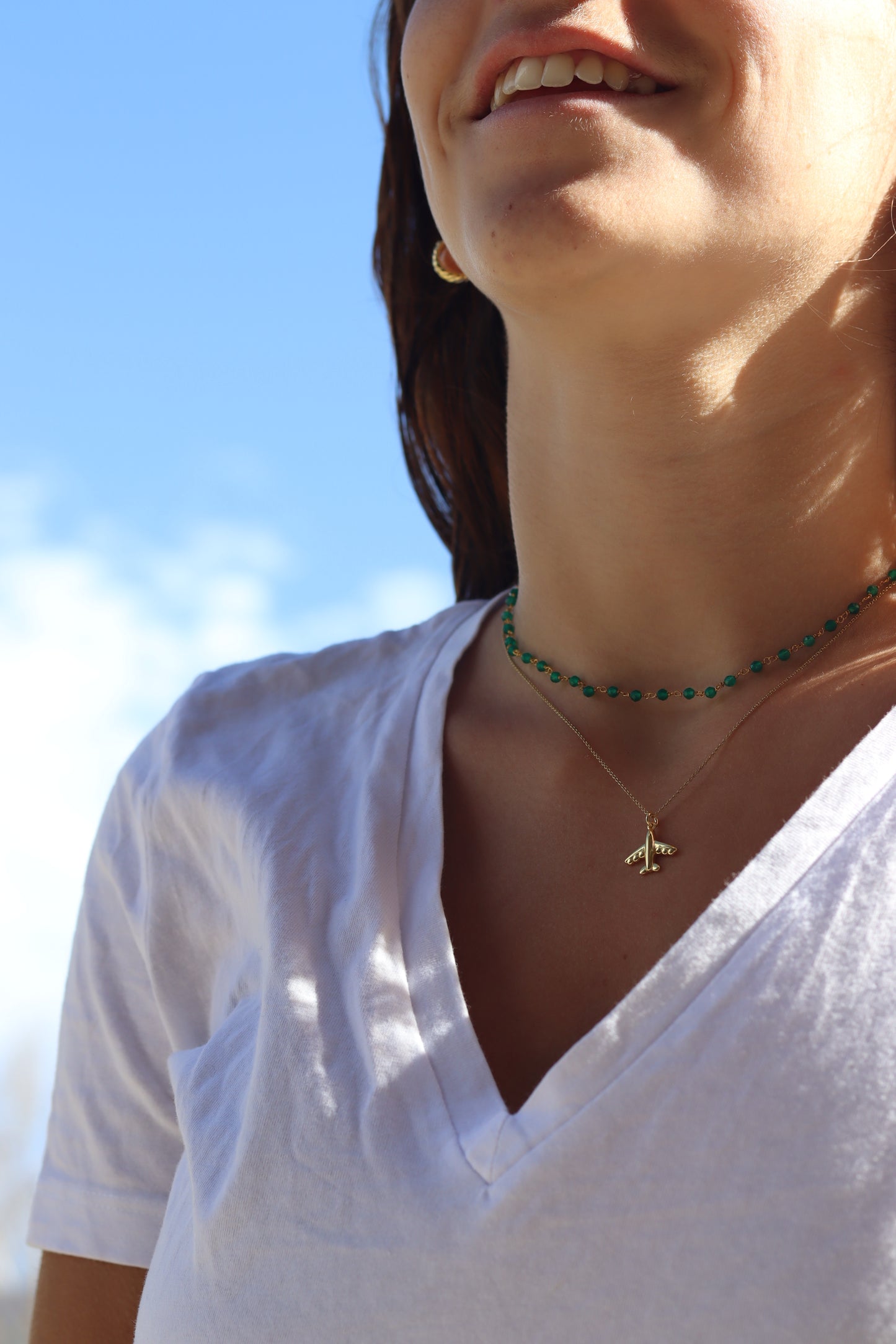 Collar cadena rosario mineral