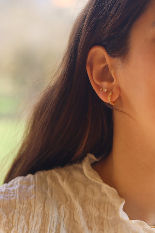 Zirconia hoop earrings
