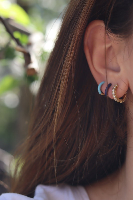 Pendientes mini aro colores