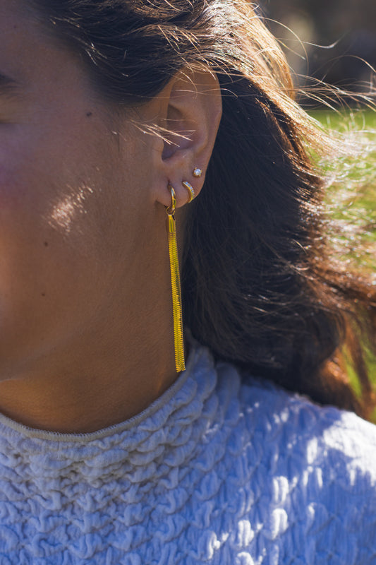 Flat chain earrings
