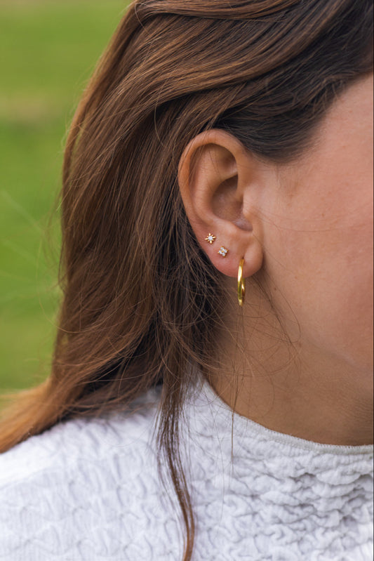 Pendientes mini flor circonitas