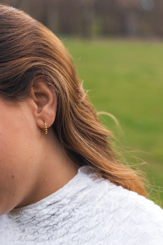 Ball hoop earrings