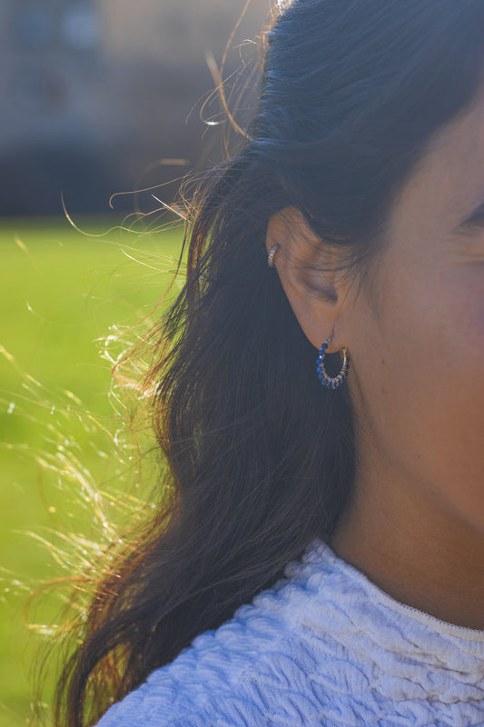 Pendientes aro con minerales