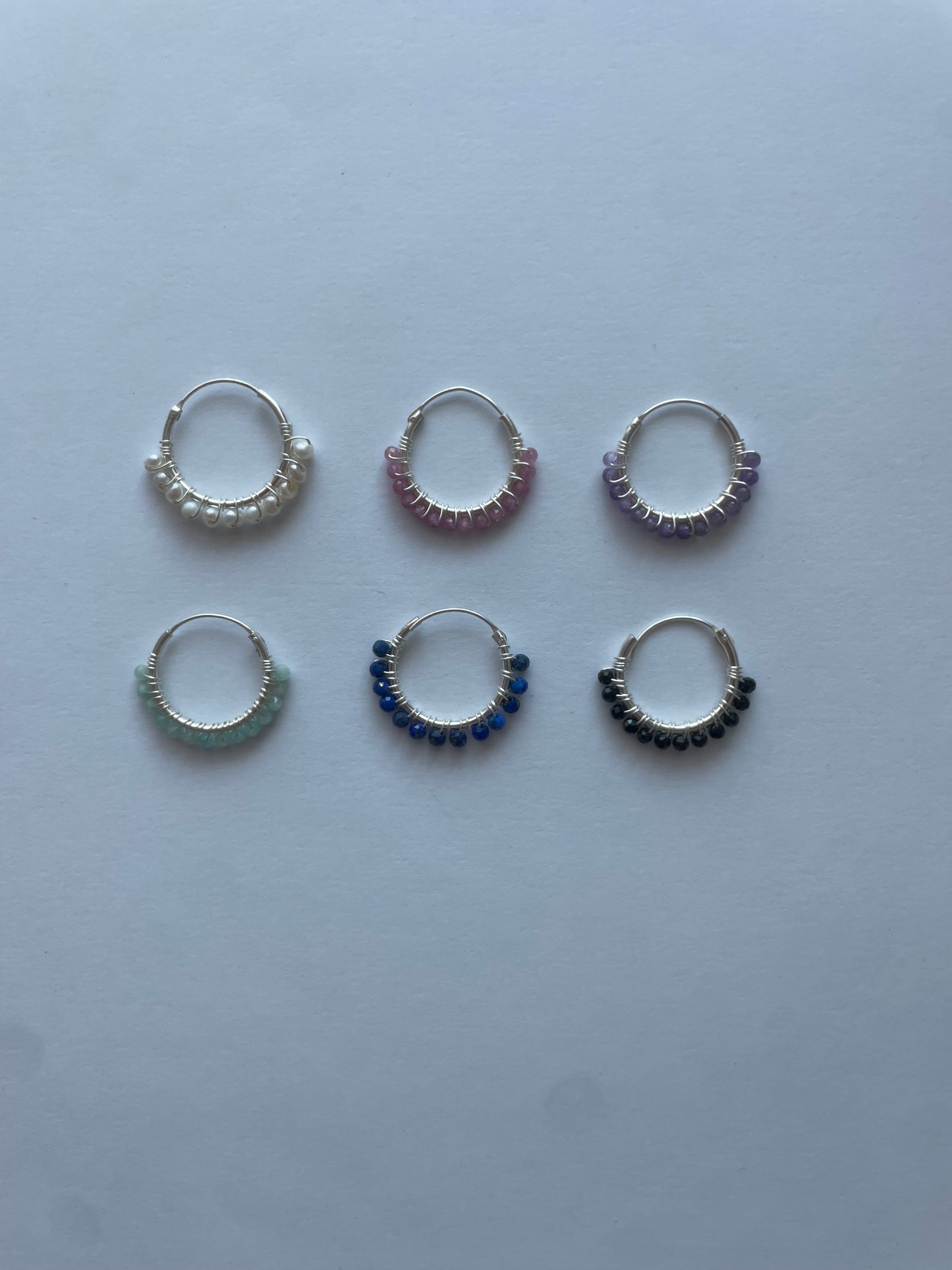 Pendientes aro con minerales