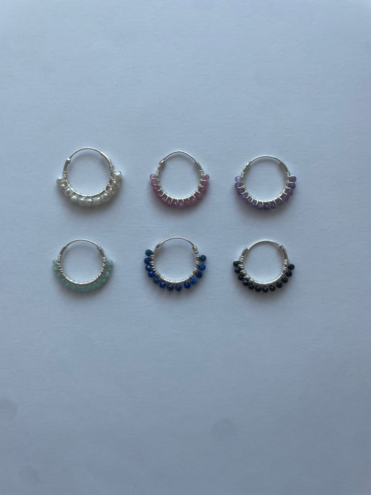 Pendientes aro con minerales