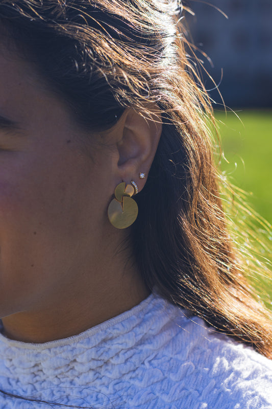 Pendientes doble redonda