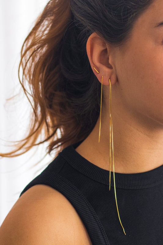 Pendientes hilos extra largos