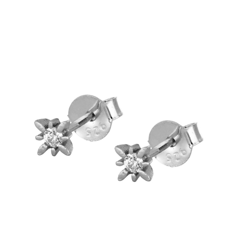Pendientes mini estrella circonita