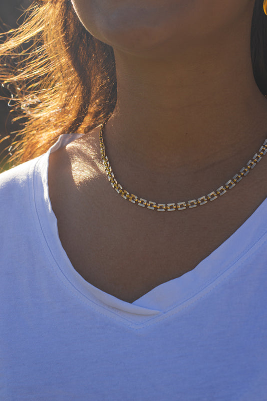 Collar cadena rectangular acero