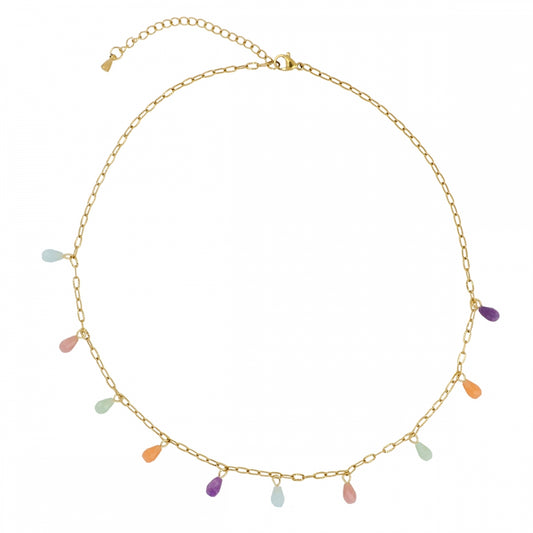Collar acero gotas mineral