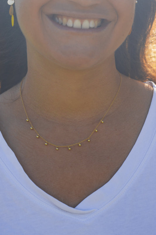 Collar cadena bolas colgante