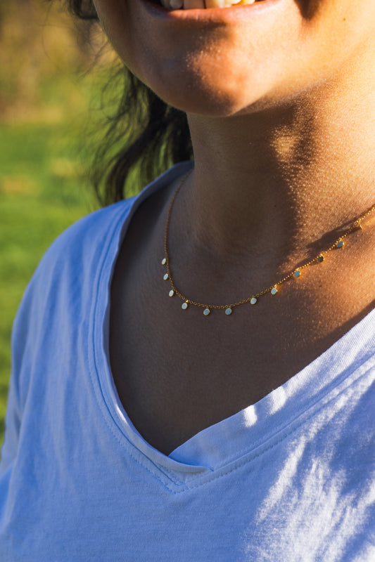 Collar cadena mini chapas
