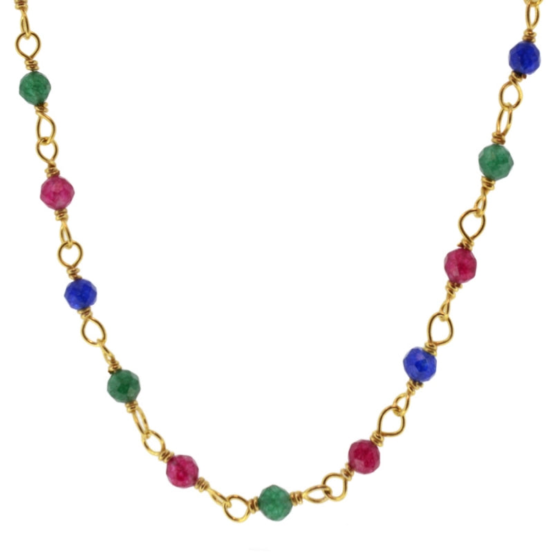 Collar cadena rosario mineral