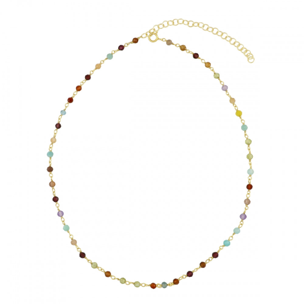 Collar cadena rosario mineral