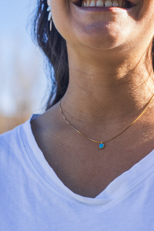 Collar cadena piedra mineral