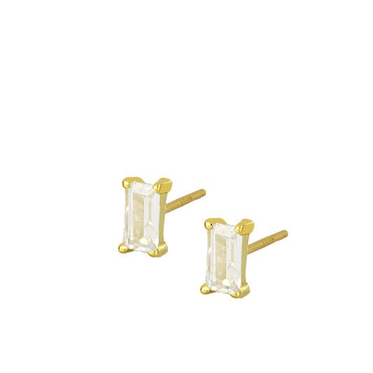 Pendientes mini circonita rectangular