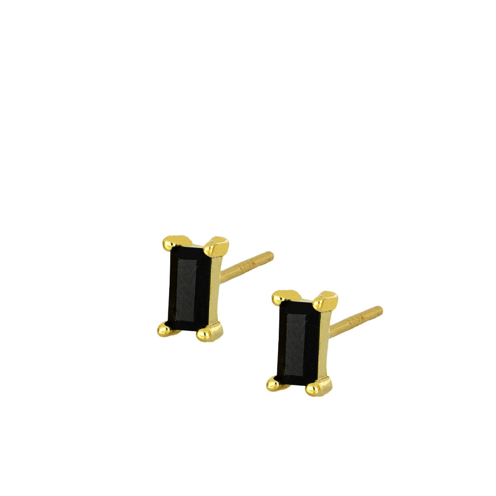 Rectangular mini zirconia earrings
