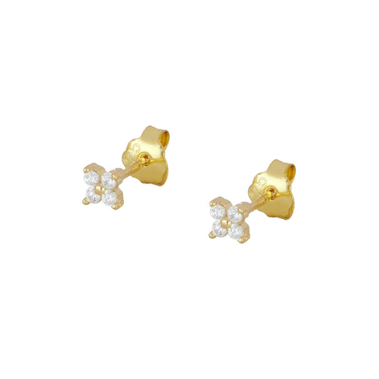 Pendientes mini flor circonitas
