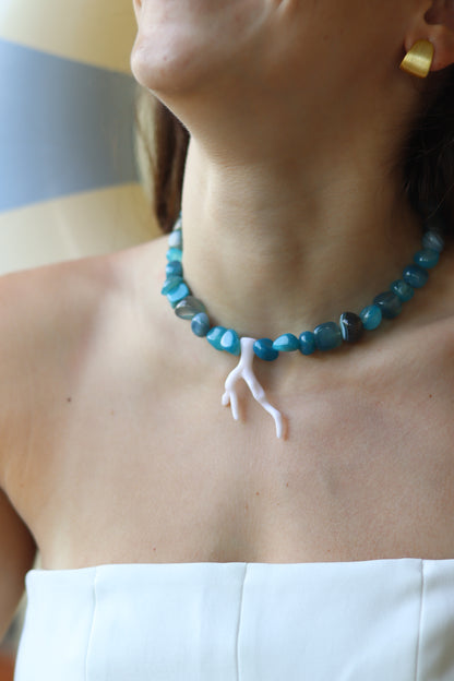 Collar Ágata con coral
