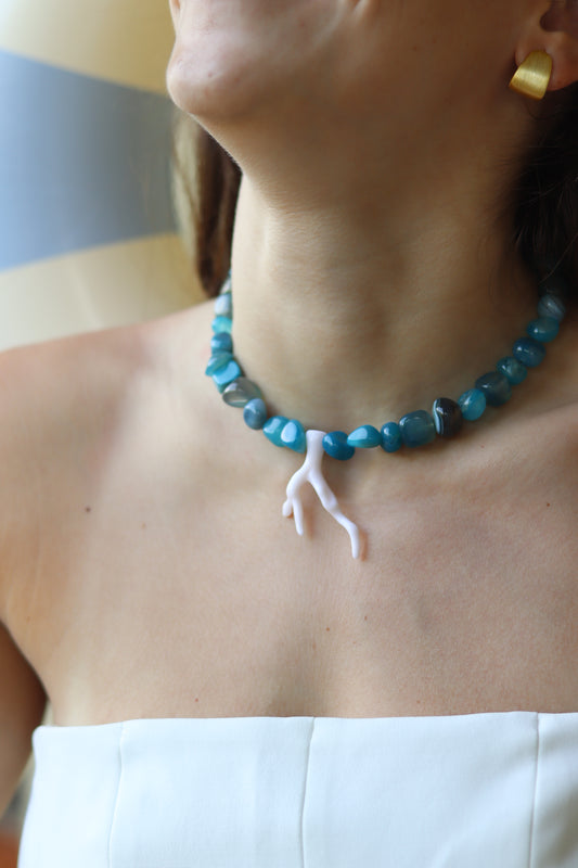 Collar Ágata con coral